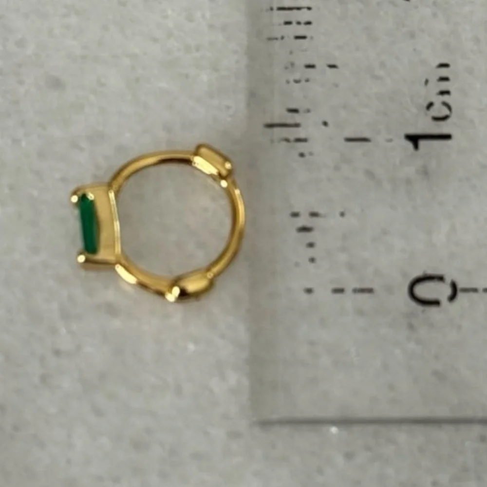 COPY - COPY - Gold Small Mini Green Princess Crystal Huggie Hoop Earrings Bra…